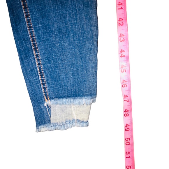 GUC✨ REFUGE women's medium blue jean denim overalls with criss cross back straps - Picture 7 of 13